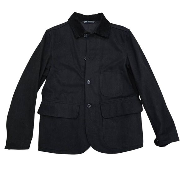 Zara Jacket Men's Medium Black Long Sleeve Button Front Multi-Pockets Gorpcore - Picture 1 of 8
